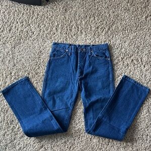 Wrangler Men's Dark Blue Straight Leg Jeans